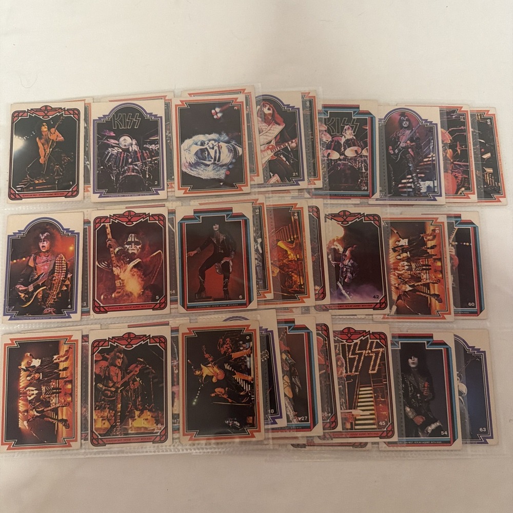 KISS 1978 Donruss Complete Series 1 Card Set 1-66 Gene Simmons Peter Criss